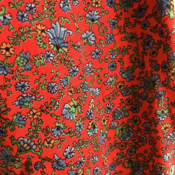 Vintage Red + Blue Flowered Frock - Picture 4 of 9